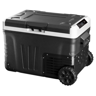 Simzlife 12 Volt-50 Cans/72 Cans Car Refrigerator, Dual Zone Car Fridge, Portable Cooler with APP Control, 37/53 Quart, 12/24V DC, Black