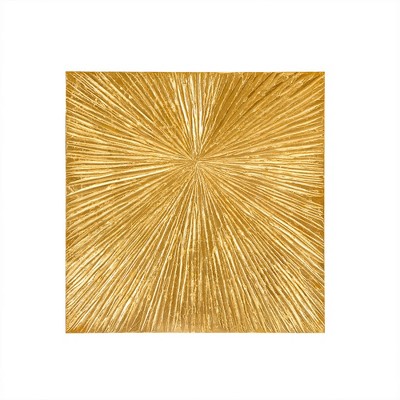 SEVOBAL Wall Art Hand Painted Resin Set Textured Decor for Artisanal Vibrant Velvety Lustrous Inviting Living Room, Gold, 32.68"*32.68"*1.97"