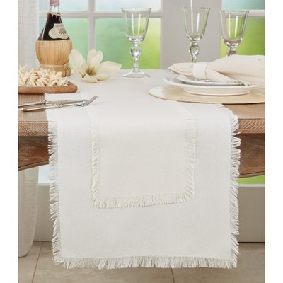 Saro Lifestyle Table Runner with Fringe Design