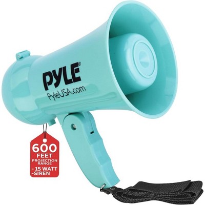 Pyle Compact Megaphone with Built-In Microphone - 15 Watts - PMP15