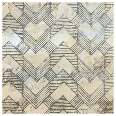 4pk Ceramic Geo Herringbone Print Coasters - Thirstystone: Absorbent Drink Coasters, Off-White, Hand Wash, 4.25"