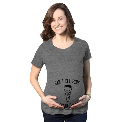 Maternity Can I Get Some Ice Cream In Here Funny Announce Pregnancy T shirt - Crazy Dog Maternity T Shirt For Foodies