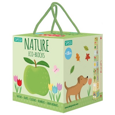 Sassi: Eco-Blocks - Nature - 10 Stacking Cubes & Booklet, Nature, Colors