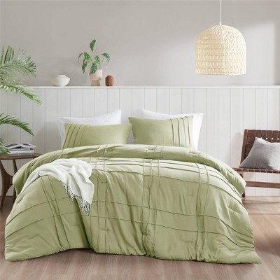 510 Design California King Porter Soft Washed Pleated Comforter Set Sage Green