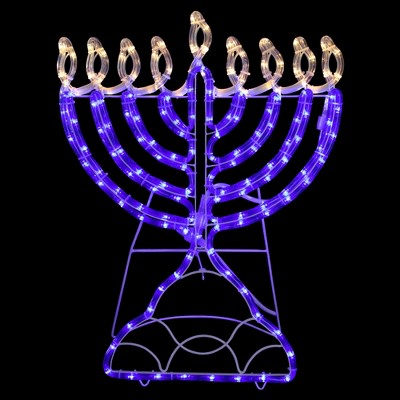 Northlight 23" LED Rope Light Commercial  Menorah - Clear/Blue