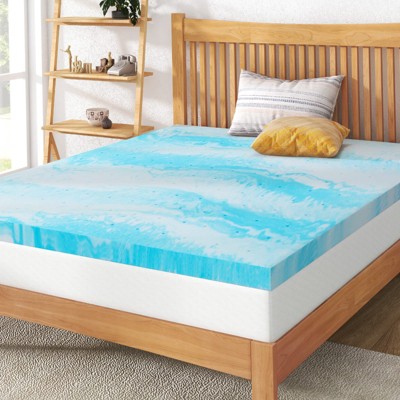 IULULU Mattress Topper , Gel Memory Foam Mattress Topper, CertiPUR-US Certified, Blue
