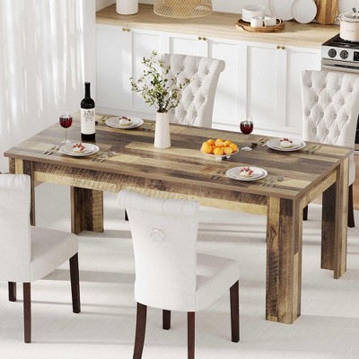 Dining Table for 4-6, Rectangular Dining Room Table, Kitchen Table with Large Table Top, Dinner Table, Farmhouse Dining Table