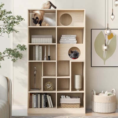 APRILSOUL Furniture Style Cat Bookcase cat tree shelves