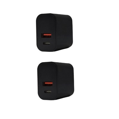 Ciao Tech 2 Port, Type-C & USB, Wall Charger Brick Power Adapter, 2 Pack