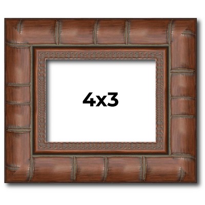 PosterPalooza | 4x3 Modern Bamboo Picture Frame, UV Acrylic, 5 Finishes