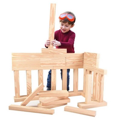 Foam Wooden Beam Building Blocks  24 Piece