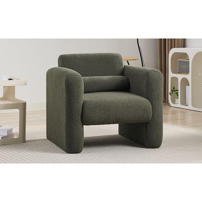 PAGED Modern Accent Chair Soft Padded Armchair Comfy Reading Chair with Back and Pillow for Living Room, Reading Room