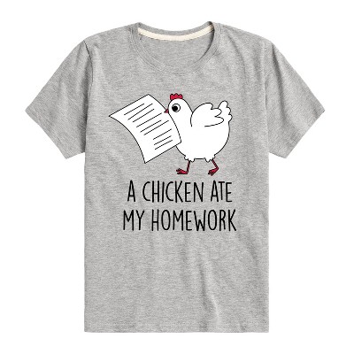 Boys' - Instant Message - A Chicken Ate My Homework Short Sleeve Graphic T-Shirt