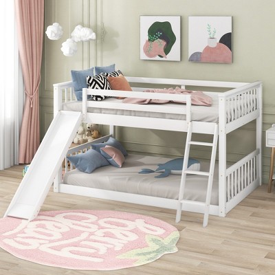 Full Over Full Bunk Bed with Convertible Slide and Ladder