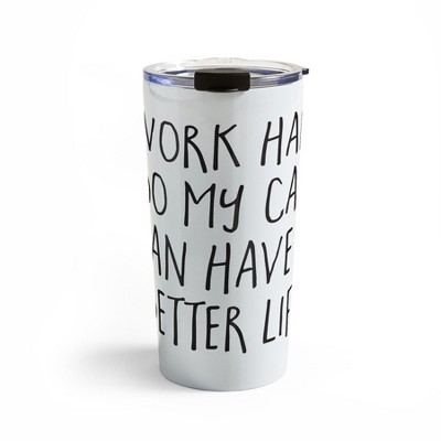 EnvyArt Cat Better Life Travel Mug 20 oz Stainless Steel Travel Mug - Deny Designs