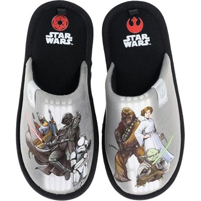 STAR WARS Little Kids' Mismatch Family Indoor/Outdoor Slide-On Slippers