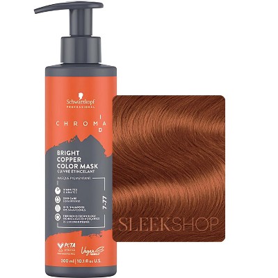 Schwarzkopf Professional Chroma ID Color Mask (10.1 oz / 300 mL) - 7-77 Bright Copper - Semi Permanent Hair Mask Dye