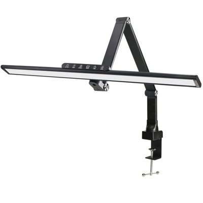 Excello Brands Wellness Series 6-Touch Adjustable Clamp LED Desk Lamp, 17.5", Black