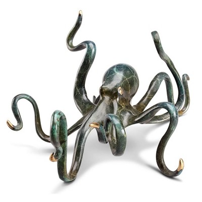 SPI Home Deep Sea Delight Brass Sculpture Coastal Ocean Accent with Turtle and Coral Scene 5 Inches Tall