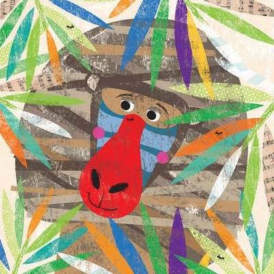 Oopsy Daisy's Peeking Jungle Buddies - Baboon Canvas Wall Art - Size 14x14