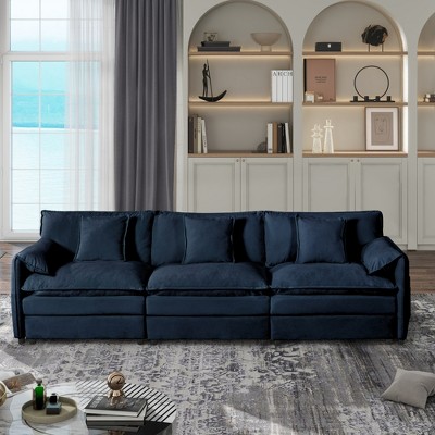 109.45" Chenille Upholstery Modular 3 Seater Cloud Sectional Sofa, 3-Piece DIY Combination Couch