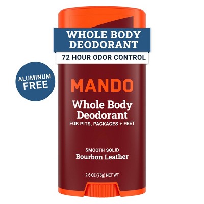 Mando Whole Body Men's Smooth Solid Deodorant Bourbon Leather - Aluminum-Free 2.6oz