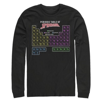 Men's Marvel: Spider-Man Periodic Table of Spider-Man Long Sleeve Shirt