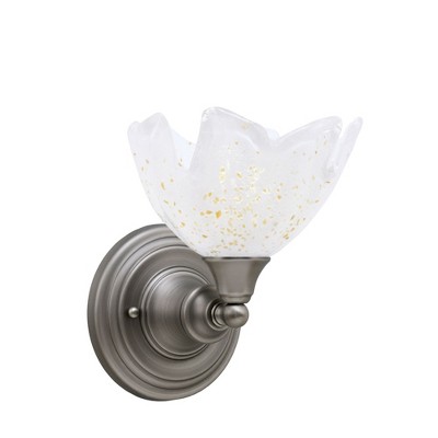 Toltec Lighting Any 1 - Light Sconce in  Brushed Nickel with 7" Gold Ice Shade