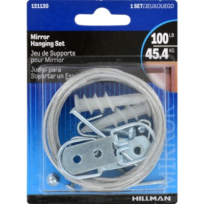 Hillman AnchorWire Silver Extra Heavy Mirror Holder Kit 100 lb 1 pk (Case of 5)
