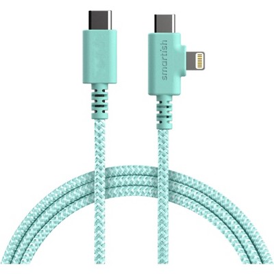 Smartish 2 in 1 USB C to USB C/Lightning Cable - Crown Joule - 6 Ft Fast Charger