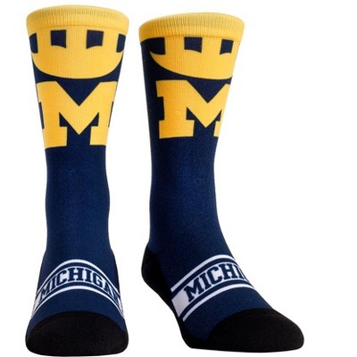 Rock Em Elite Michigan Wolverines Optic Winged Helmet NCAA Licensed Crew Socks