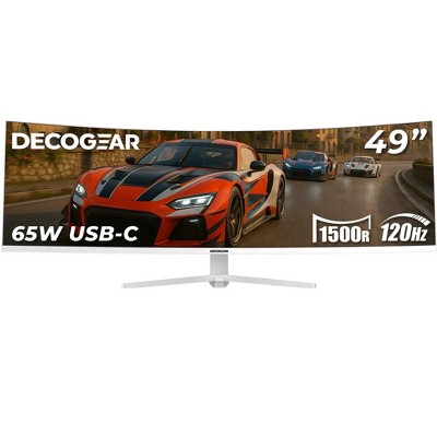 Deco Gear 49" White Curved 5K2K Ultrawide Gaming Monitor - 120Hz 100% sRGB USB-C
