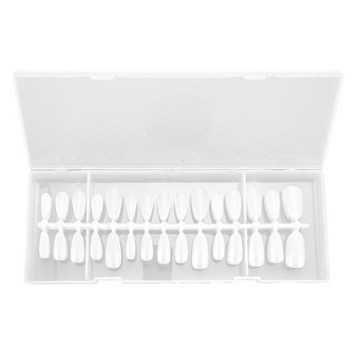 Unique Bargains Women's Medium Long Almond Fake Nails Clear 1 Set