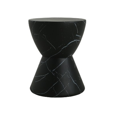 Christopher Knight Home Urkta Hourglass-shaped Light Weight Concrete Side Table,Black Marble