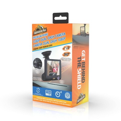 Armor All Premium HD Dual Dashboard Camera: Automotive Accessories, 1 Year Warranty, 10% Recycled PET, Orange & Black