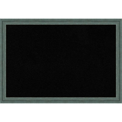 39"x27" Upcycled Wood Frame Black Cork Board Teal/Gray - Amanti Art