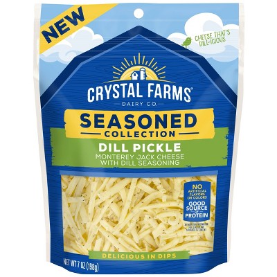 Crystal Farms Dill Pickle Shredded Monterey Jack Cheese - 7oz