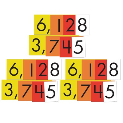 Sensational Math 4-Value Whole Numbers Place Value Cards Set, 40 Cards Per Set, 3 Sets