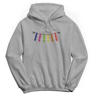 Social Collective Men's Crayons Create Long Sleeve Graphic Cotton Sweatshirt Hoodie