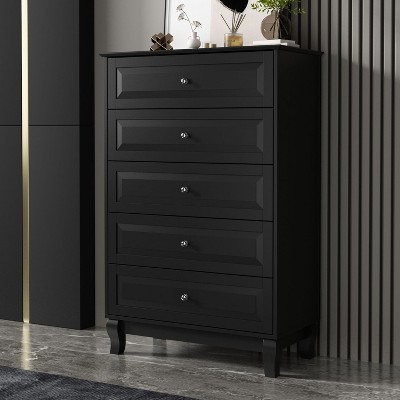 FUFU&GAGA 5-Drawer Vertical Dresser Multi-colour Glossy Finish for Bedroom Living Room