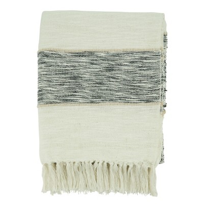 Saro Lifestyle Stripe Design Cotton Throw
