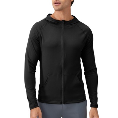 Anna-Kaci Active Men's Fitted Full-Zip Hooded Jacket with Front Pockets and Long Sleeves