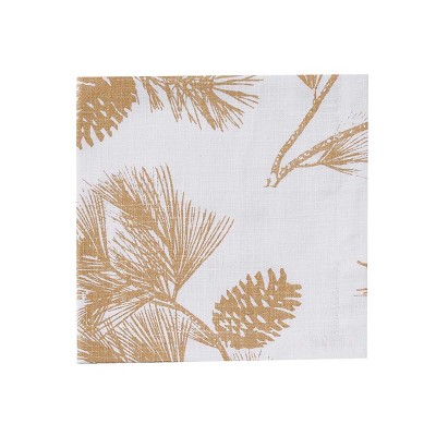 Patricia Heaton Home Gold Pinecone Napkin Set of 4