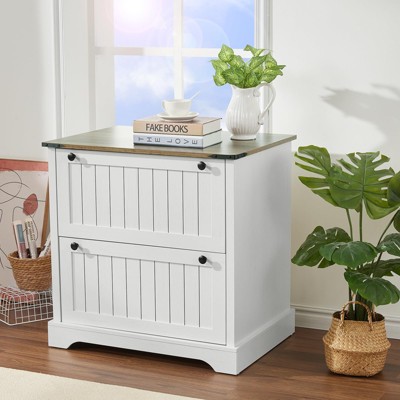 2 Drawer Farmhouse File Cabinet,30" Wood Lateral Filing Cabinet with Hanging File Folders for A4/Letter/Legal Size,Rustic Storage