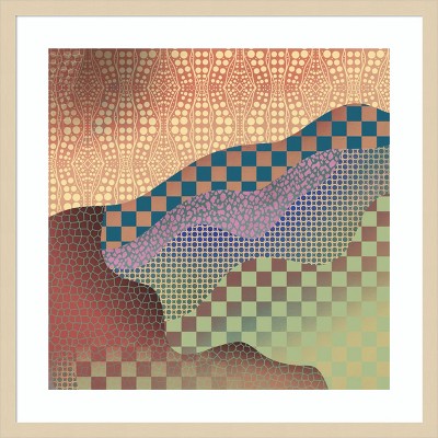 Amanti Art Aboriginal Pattern Collage by Little Dean Wood Framed Wall Art Print