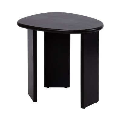 Kate and Laurel Tortola Wood Side Table, 22x18x20, Black