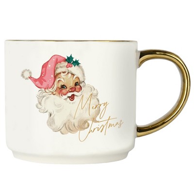 Vintage Santa 14oz. Gold Handle Coffee Mug
