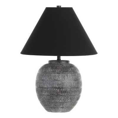 Naomi 22" Ceramic Table Lamp - Grey/Black - Safavieh