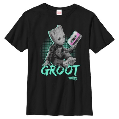 Boys' Husky Marvel Guardians of Galaxy Vol. 2 Groot Mix Tape