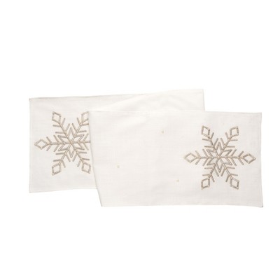 C&F Home Champagne Snowflake Table Runner 14" x 72"